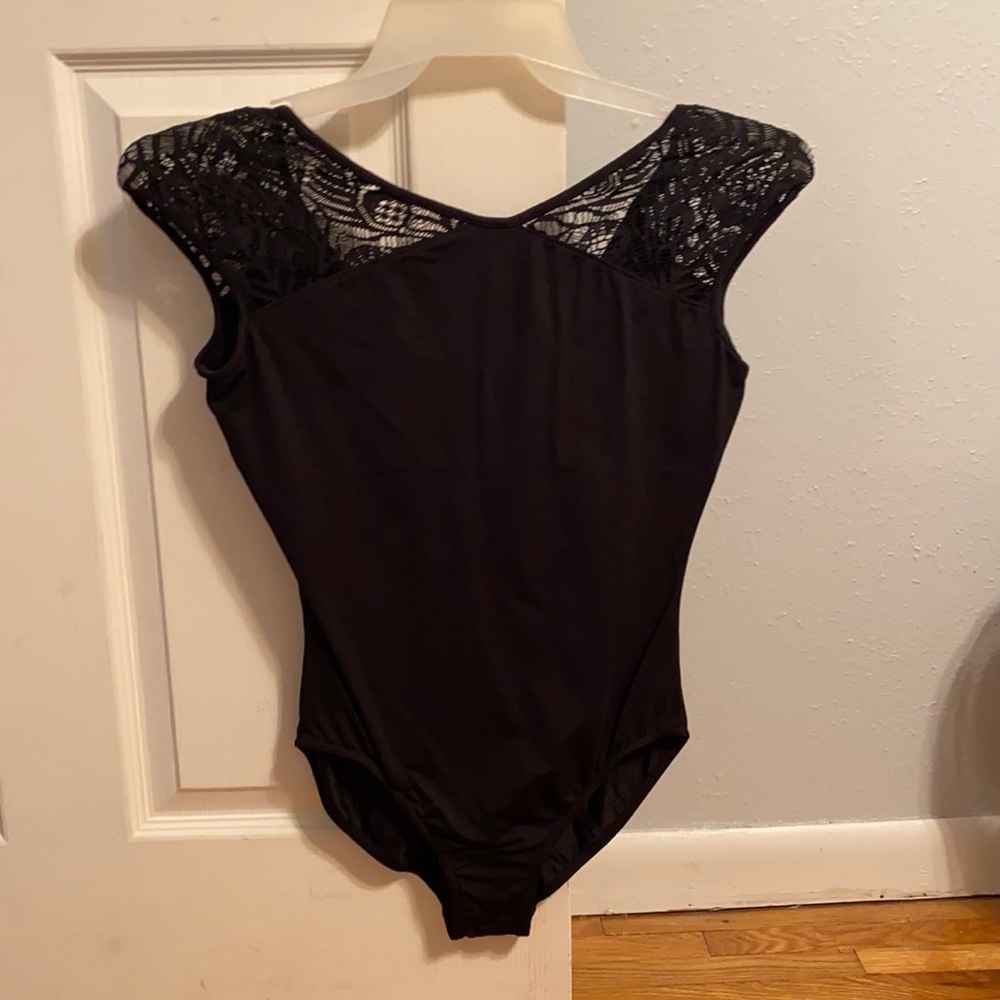 Women’s large black lace leotard